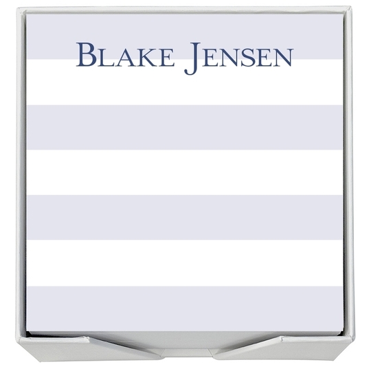 Banded Striped Memo Square with White Paperboard Holder