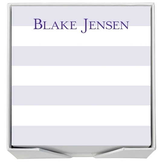 Banded Striped Memo Square with White Paperboard Holder