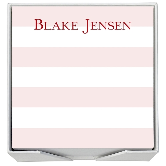 Banded Striped Memo Square with White Paperboard Holder