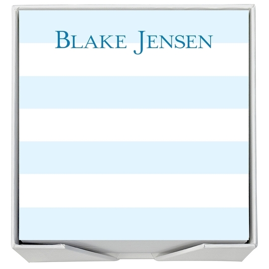 Banded Striped Memo Square with White Paperboard Holder
