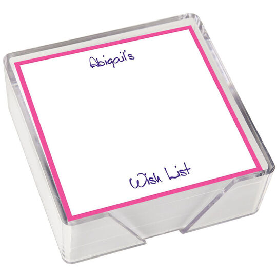 Bordered Memo Square with White Paperboard Holder