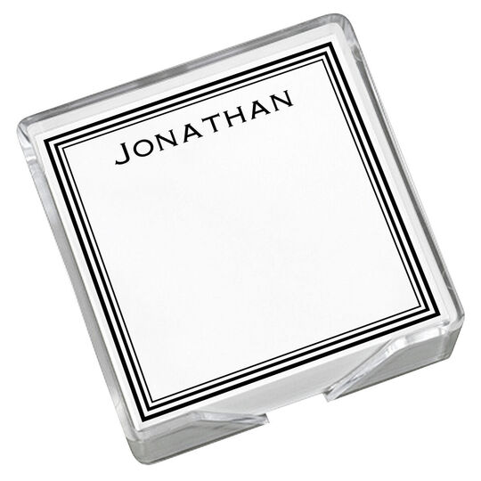 Colonial Memo Square with White Paperboard Holder