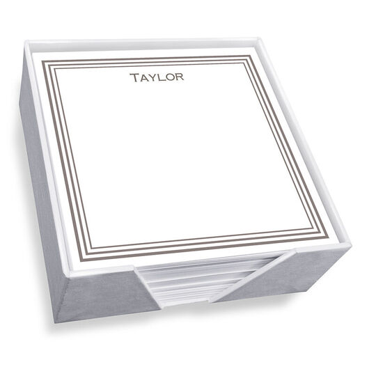 Colonial Memo Square with White Paperboard Holder