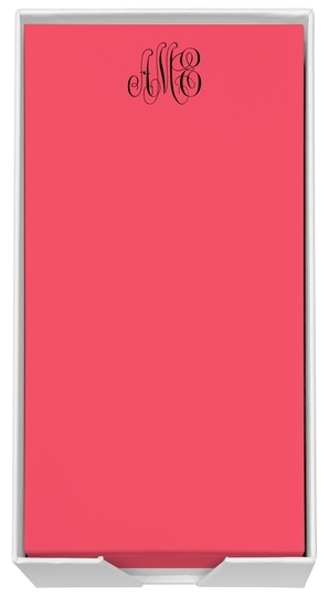 Monogram List on Colored Stock with White Paperboard Holder