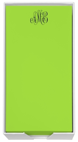 Monogram List on Colored Stock with White Paperboard Holder