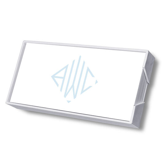 Diamond Watercolor Monogram Mini List with White Paperboard Holder