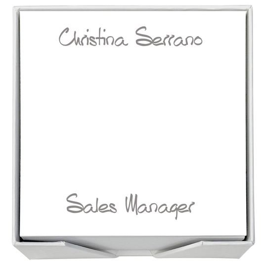 Anthony Memo Square with White Paperboard Holder
