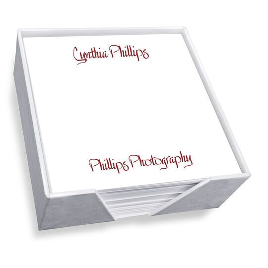 Jolly Memo Square with White Paperboard Holder