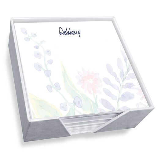 Tranquil Dreams Memo Square with White Paperboard Holder