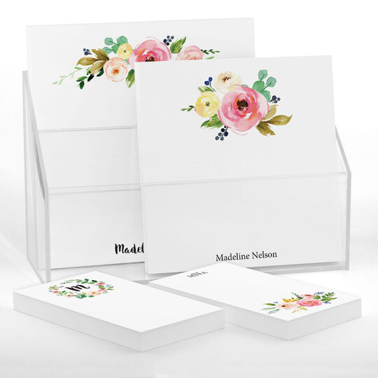 Watercolor Roses Notepad Set