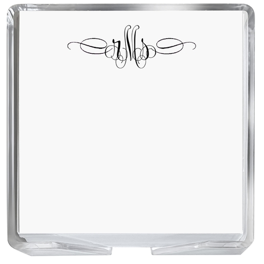 Sienna Monogram Memo Square with Acrylic Holder