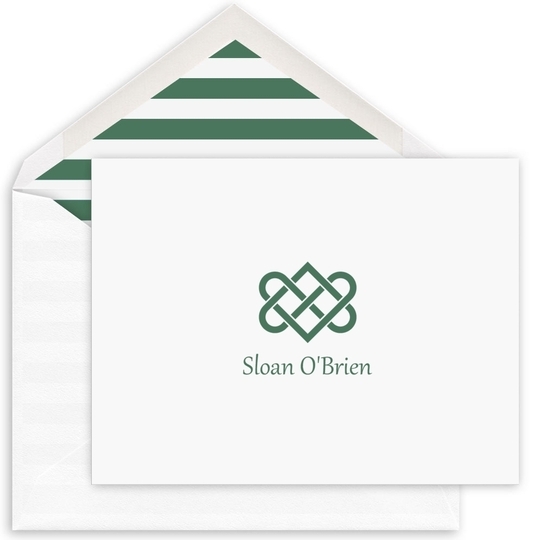 Celtic Love Knot Folded Note Cards - Raised Ink