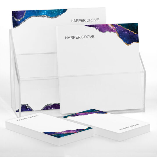 Stylish Agate Notepad Set (4 Pads)