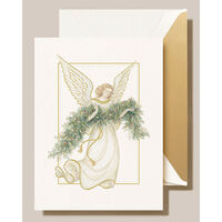 Foil Embossed Fair Angel Boxed Folded Holiday Cards