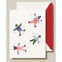 Debossed Snow Angels Boxed Folded Holiday Cards