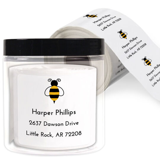 Bumble Bee Square Address Labels in a Jar
