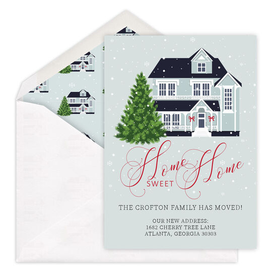 Holiday Script Home Sweet Home Moving Announcements
