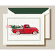 Red Truck with Tree Folded Holiday Cards - Raised Ink Image 1 of 3