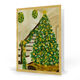 Golden Christmas Tree and Staircase Folded Holiday Cards Image 1 of 2