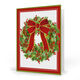 White Pine and Red Bow Wreath Folded Holiday Cards Image 1 of 2