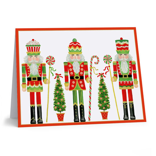 Row of Nutcrackers Folded Holiday Cards