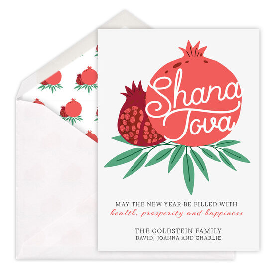 Modern Pomegranate Jewish New Year Cards