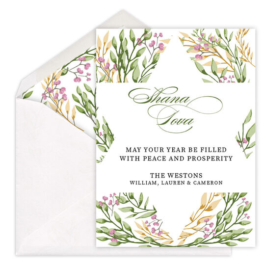 Floral Shana Tova Jewish New Year Cards