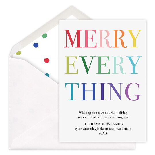 Colorful Merry Everything Flat Holiday Cards