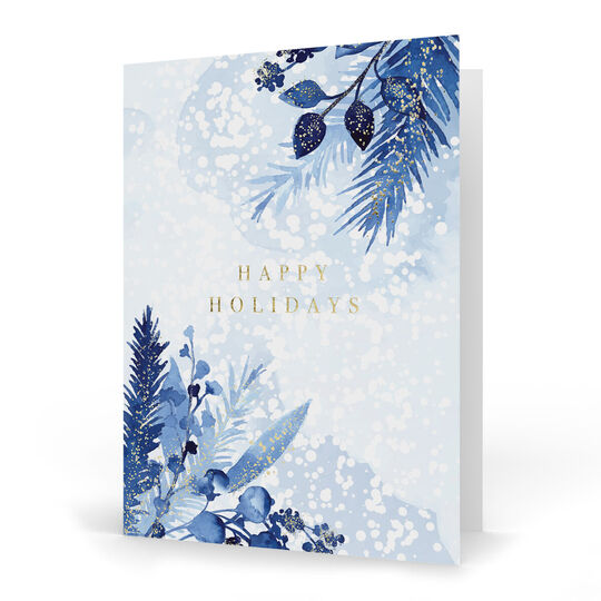 Shades of Frosty Blues Holiday Cards