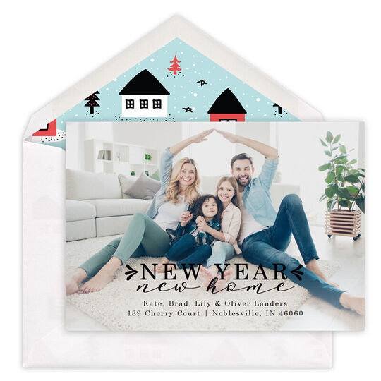 New Year New Home Photo Moving Announcements