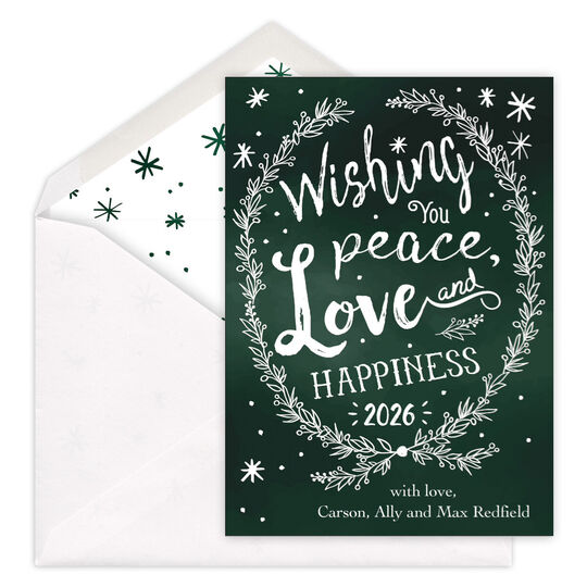 Colorful Chalkboard Flat Holiday Cards