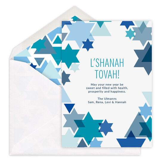Star of David Jewish New Year Cards