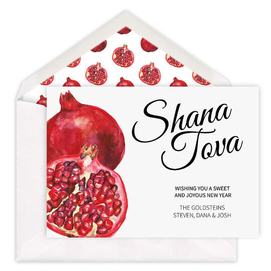 Watercolor Pomegranate Jewish New Year Cards