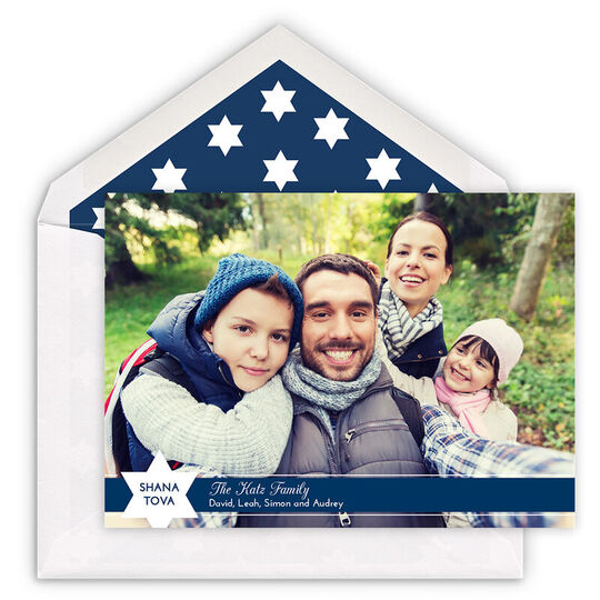 Navy Shana Tova Photo Jewish New Year Cards