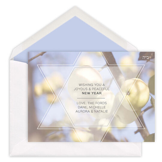 Golden Apple Tree Jewish New Year Cards