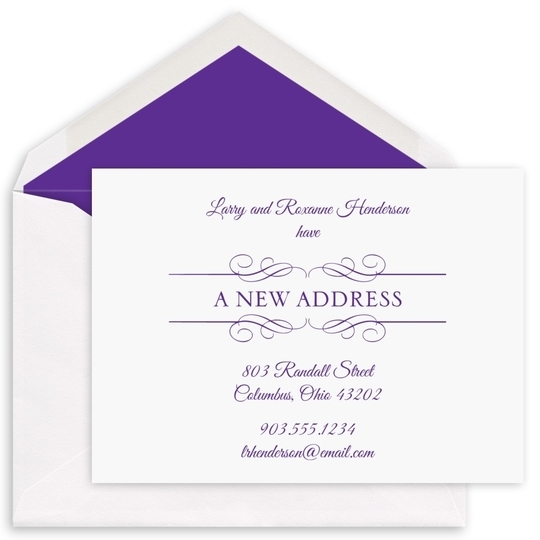 Scrolled New Address Moving Announcements