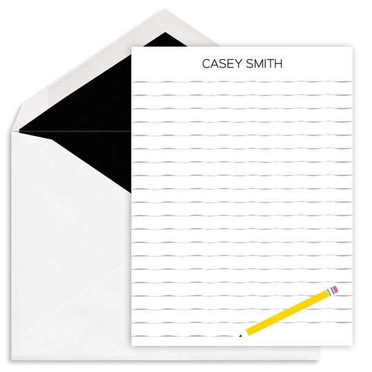 Pencil Lines Flat Note Cards