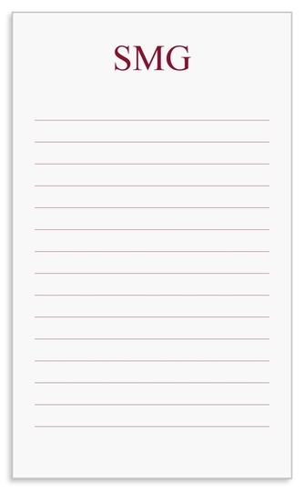 Block Initials with Writing Lines Jotter Cards