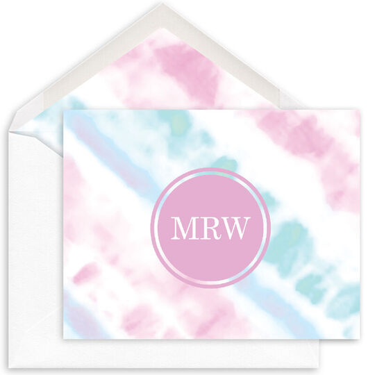 Dusty Rose Tie-Dye Folded Note Cards