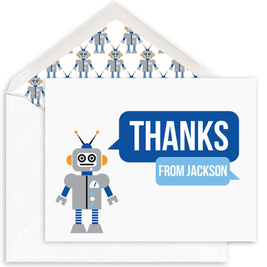 Robot Thank You Folded Note Cards