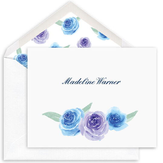 Blue Bouquet Folded Note Cards