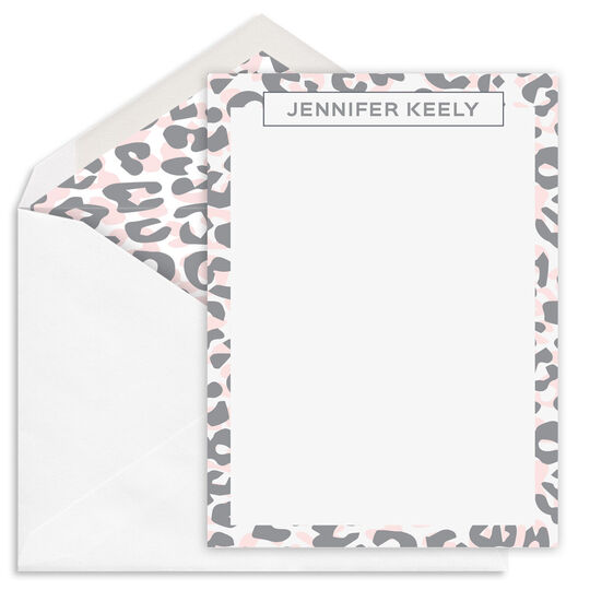 Pink Leopard Flat Note Cards