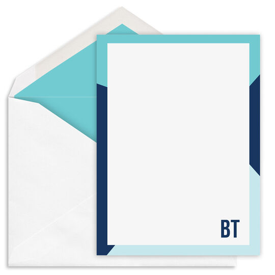 Shades of Blue Flat Note Cards