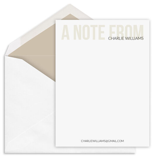 Bold A Note From Flat Note Cards