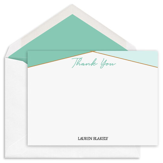Modern Geometric Flat Thank You Note Cards