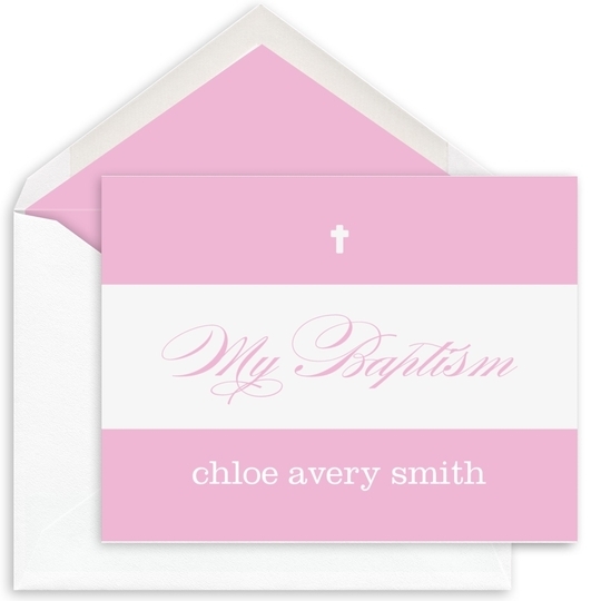 Pastel Banner Baptism Folded Note Cards