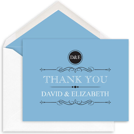 Vintage Thank You Folded Note Cards