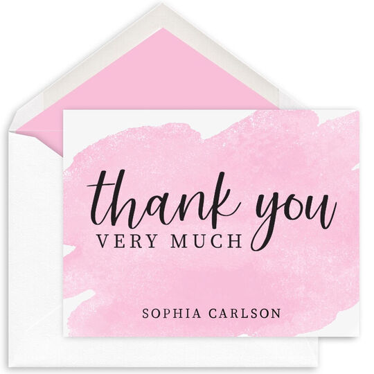 Watercolor Wash Folded Thank You Note Cards