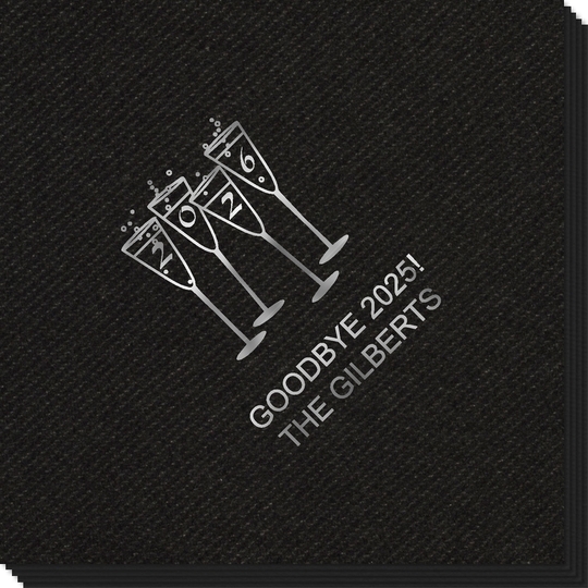 2026 New Years Glasses Linen Like Napkins