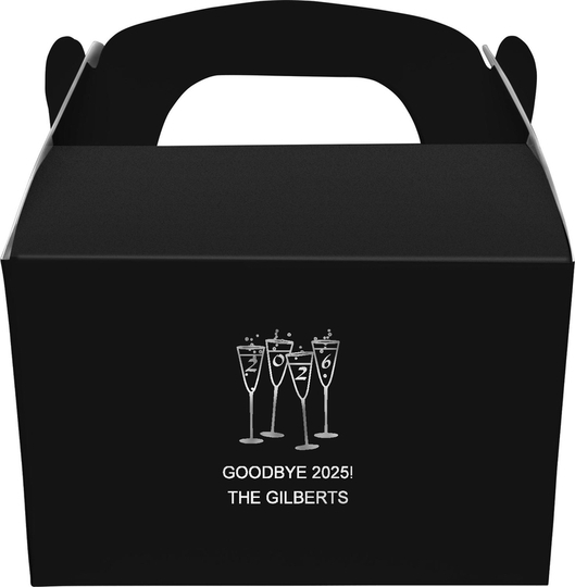 2026 New Years Glasses Gable Favor Boxes